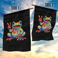 Tie-Dye Frog Peace Sign Hippie Garden Flag Toad Trends Effect Printing - Wonder Print Shop