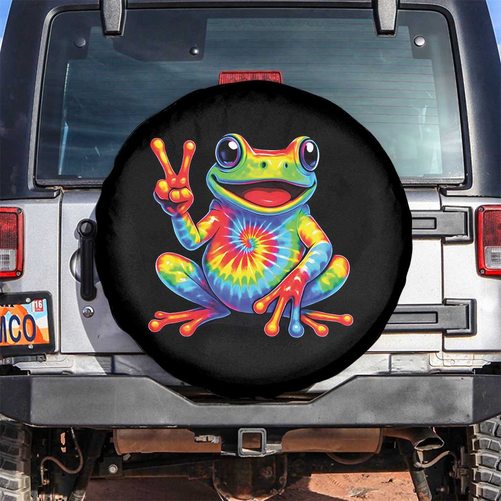 Tie-Dye Frog Peace Sign Hippie Spare Tire Cover Toad Trends Effect Printing - Wonder Print Shop