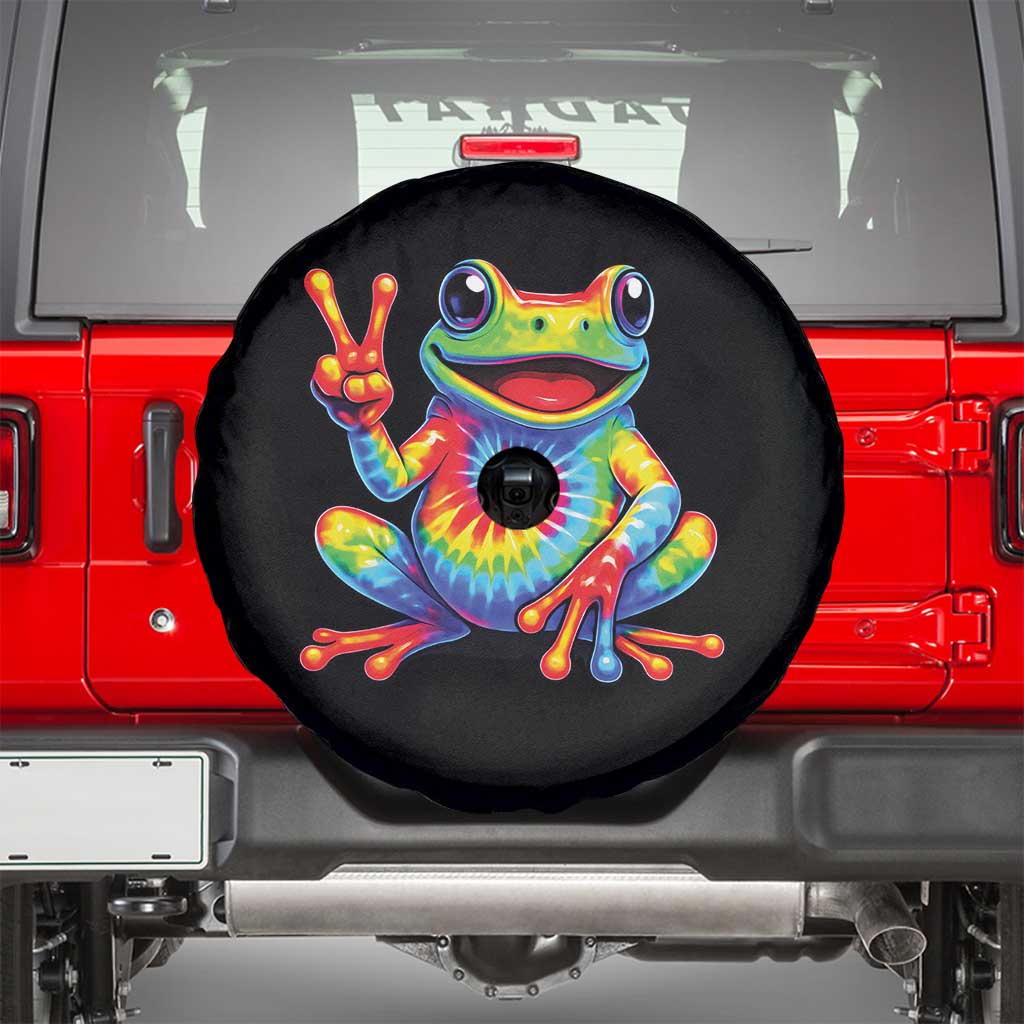 Tie-Dye Frog Peace Sign Hippie Spare Tire Cover Toad Trends Effect Printing - Wonder Print Shop