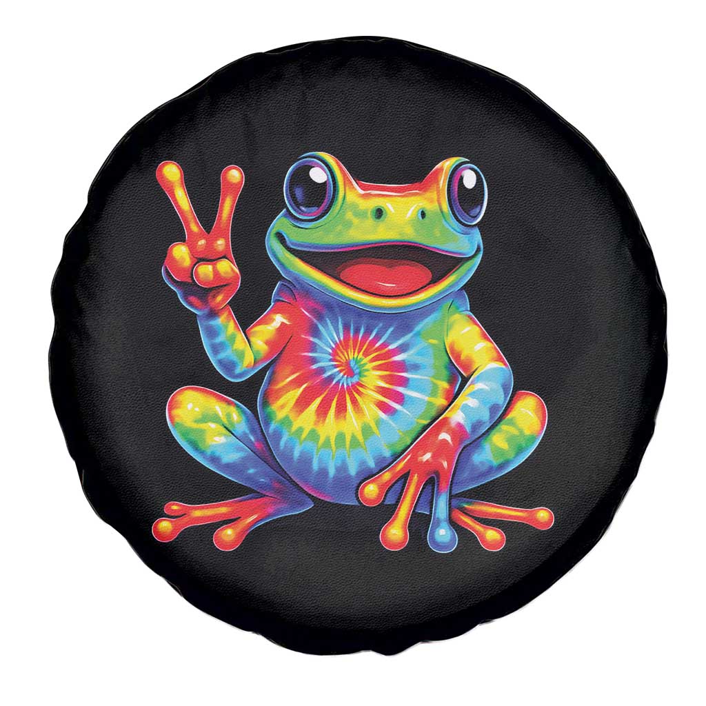 Tie-Dye Frog Peace Sign Hippie Spare Tire Cover Toad Trends Effect Printing - Wonder Print Shop