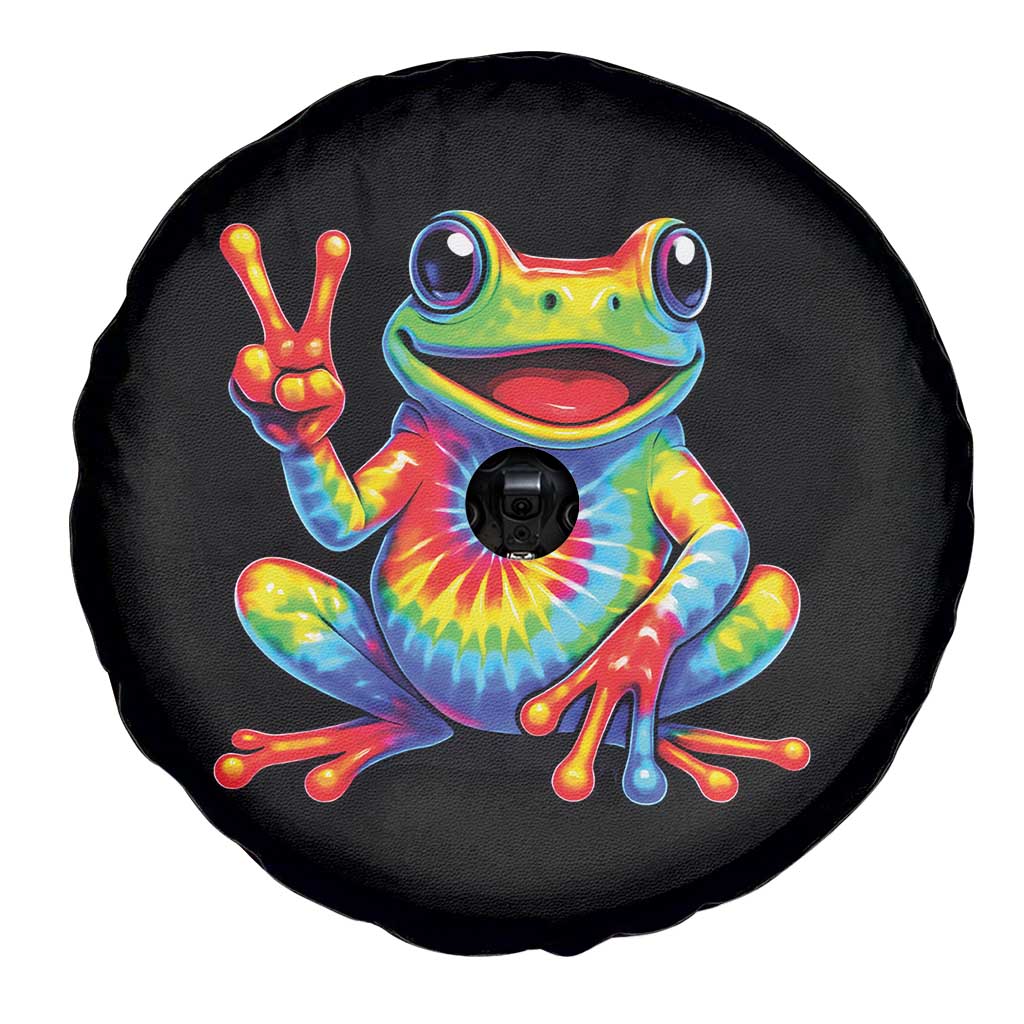 Tie-Dye Frog Peace Sign Hippie Spare Tire Cover Toad Trends Effect Printing - Wonder Print Shop