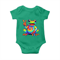 Tie-Dye Frog Peace Sign Hippie Baby Onesie Toad Trends Effect Printing - Wonder Print Shop