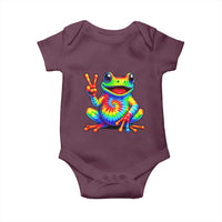 Tie-Dye Frog Peace Sign Hippie Baby Onesie Toad Trends Effect Printing - Wonder Print Shop