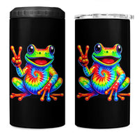 Tie-Dye Frog Peace Sign Hippie 4 in 1 Can Cooler Tumbler Toad Trends Effect Printing - Wonder Print Shop