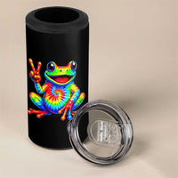 Tie-Dye Frog Peace Sign Hippie 4 in 1 Can Cooler Tumbler Toad Trends Effect Printing - Wonder Print Shop