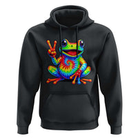 Tie-Dye Frog Peace Sign Hippie Hoodie Toad Trends Effect Printing - Wonder Print Shop