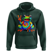 Tie-Dye Frog Peace Sign Hippie Hoodie Toad Trends Effect Printing - Wonder Print Shop