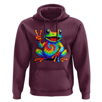 Tie-Dye Frog Peace Sign Hippie Hoodie Toad Trends Effect Printing - Wonder Print Shop