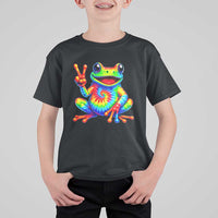 Tie-Dye Frog Peace Sign Hippie T Shirt For Kid Toad Trends Effect Printing - Wonder Print Shop
