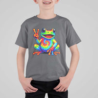 Tie-Dye Frog Peace Sign Hippie T Shirt For Kid Toad Trends Effect Printing - Wonder Print Shop