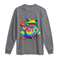 Tie-Dye Frog Peace Sign Hippie Long Sleeve Shirt Toad Trends Effect Printing - Wonder Print Shop
