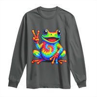 Tie-Dye Frog Peace Sign Hippie Long Sleeve Shirt Toad Trends Effect Printing - Wonder Print Shop