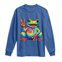 Tie-Dye Frog Peace Sign Hippie Long Sleeve Shirt Toad Trends Effect Printing - Wonder Print Shop