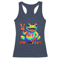 Tie-Dye Frog Peace Sign Hippie Racerback Tank Top Toad Trends Effect Printing - Wonder Print Shop