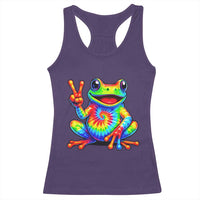 Tie-Dye Frog Peace Sign Hippie Racerback Tank Top Toad Trends Effect Printing - Wonder Print Shop