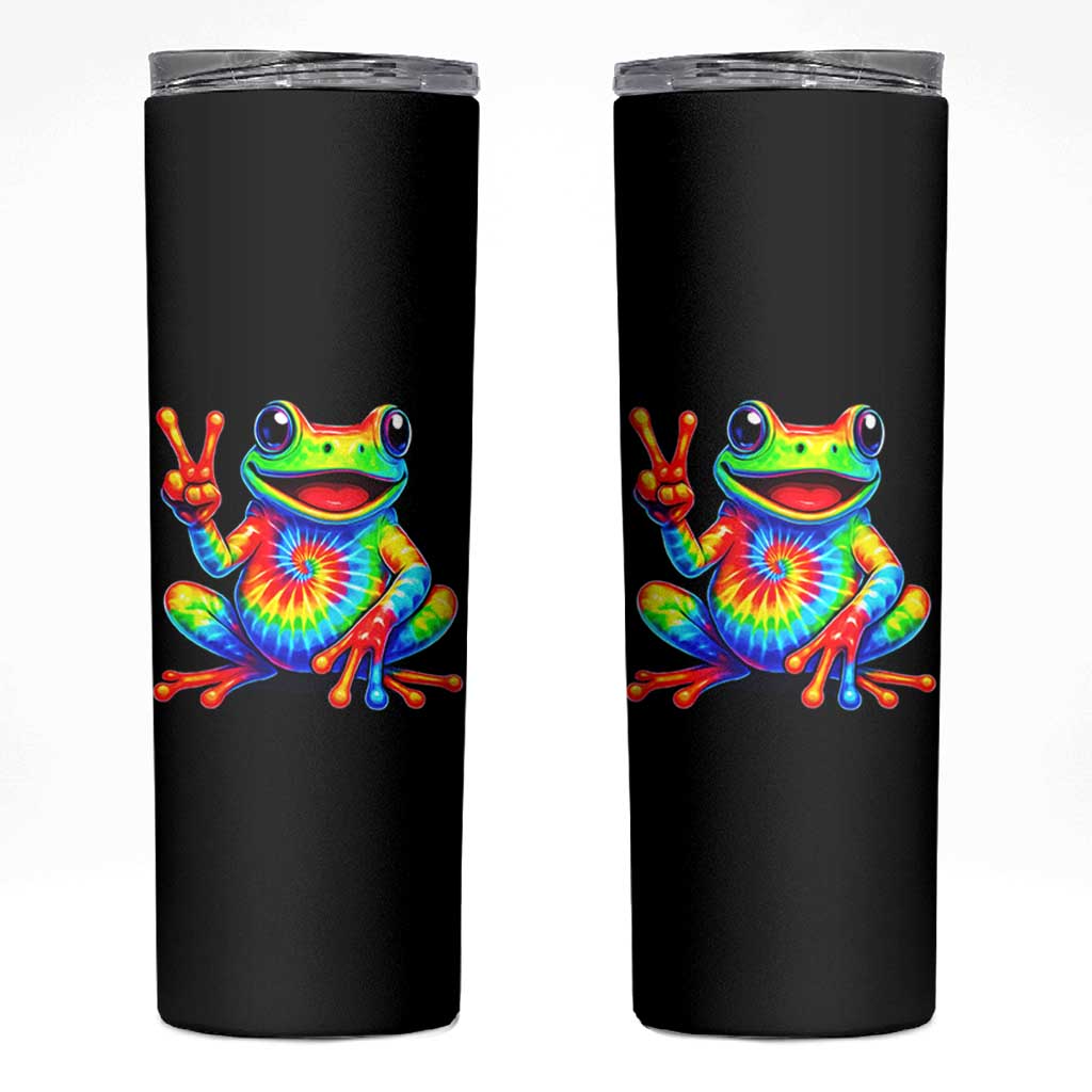Tie-Dye Frog Peace Sign Hippie Skinny Tumbler Toad Trends Effect Printing - Wonder Print Shop