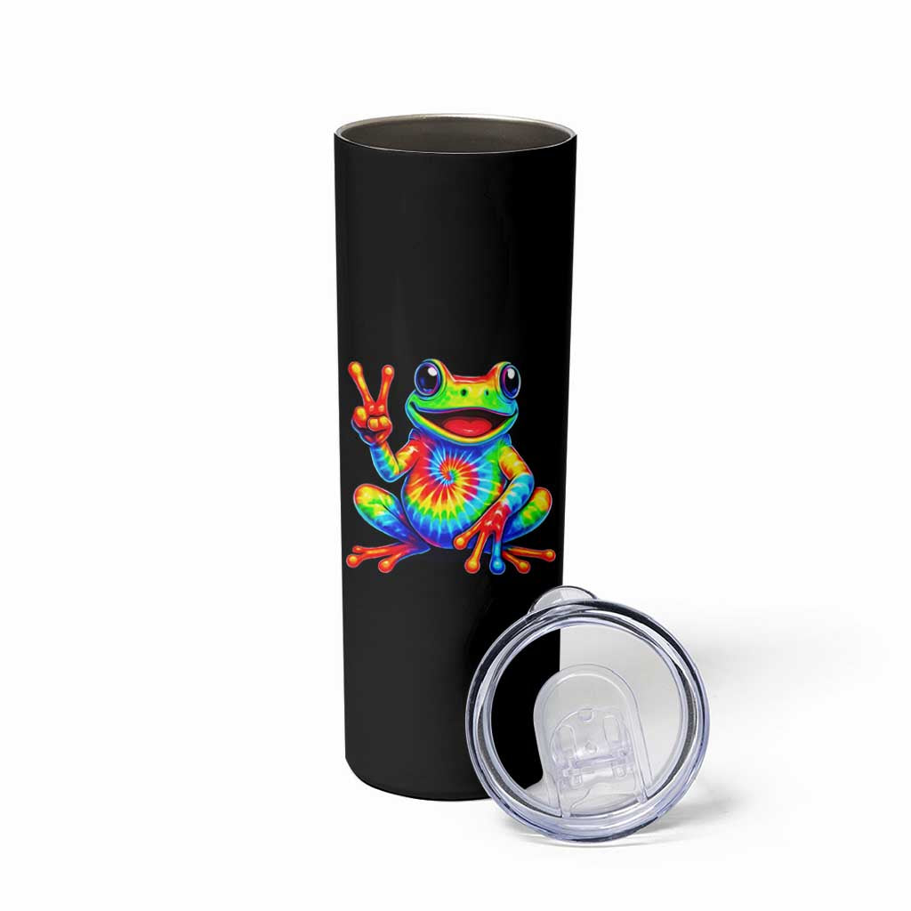 Tie-Dye Frog Peace Sign Hippie Skinny Tumbler Toad Trends Effect Printing - Wonder Print Shop