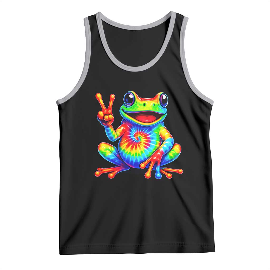 Tie-Dye Frog Peace Sign Hippie Tank Top Toad Trends Effect Printing - Wonder Print Shop