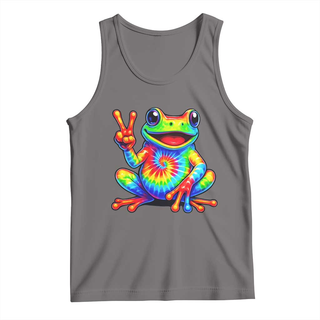 Tie-Dye Frog Peace Sign Hippie Tank Top Toad Trends Effect Printing - Wonder Print Shop