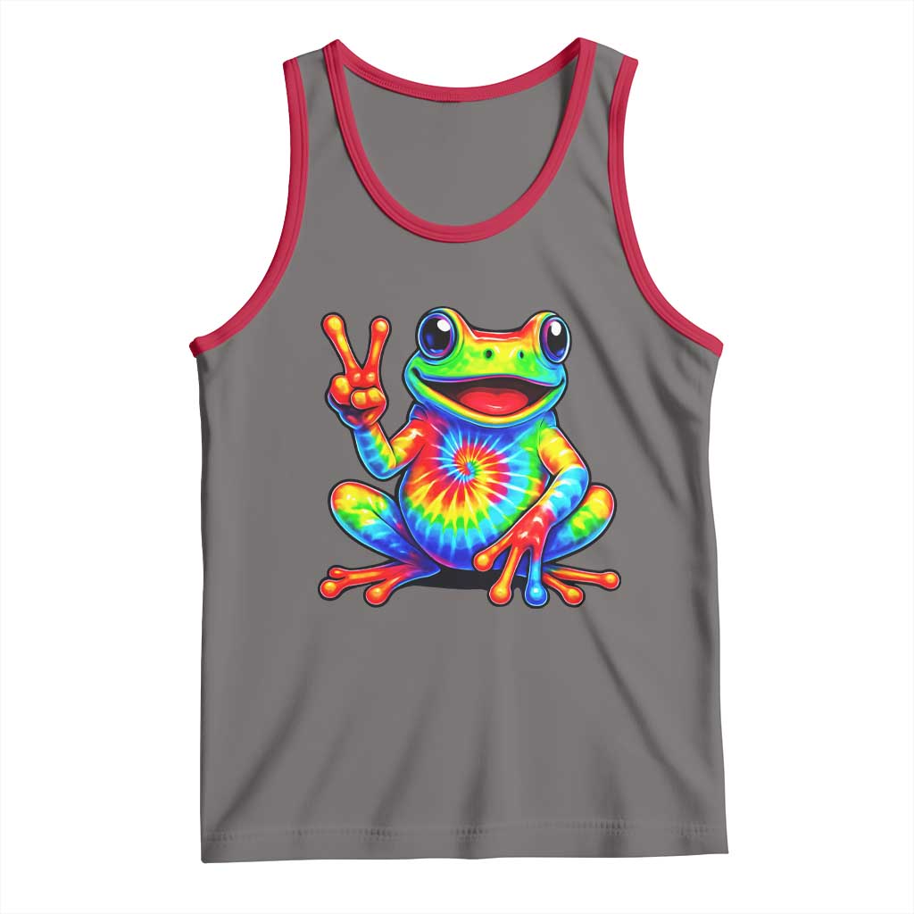 Tie-Dye Frog Peace Sign Hippie Tank Top Toad Trends Effect Printing - Wonder Print Shop