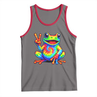 Tie-Dye Frog Peace Sign Hippie Tank Top Toad Trends Effect Printing - Wonder Print Shop