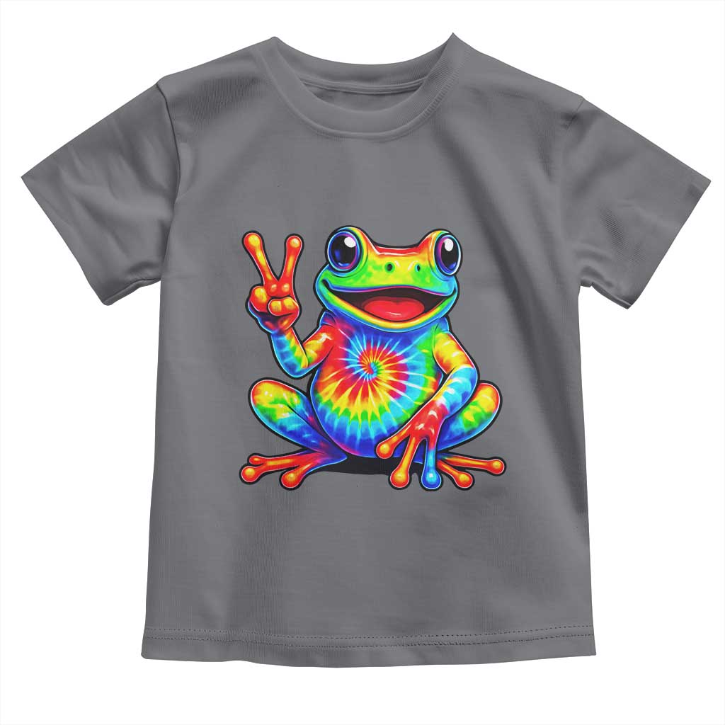Tie-Dye Frog Peace Sign Hippie Toddler T Shirt Toad Trends Effect Printing - Wonder Print Shop