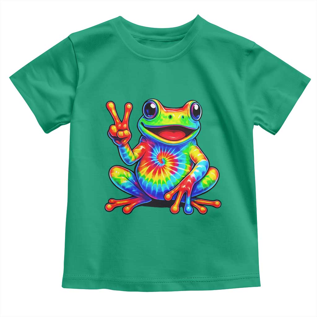Tie-Dye Frog Peace Sign Hippie Toddler T Shirt Toad Trends Effect Printing - Wonder Print Shop