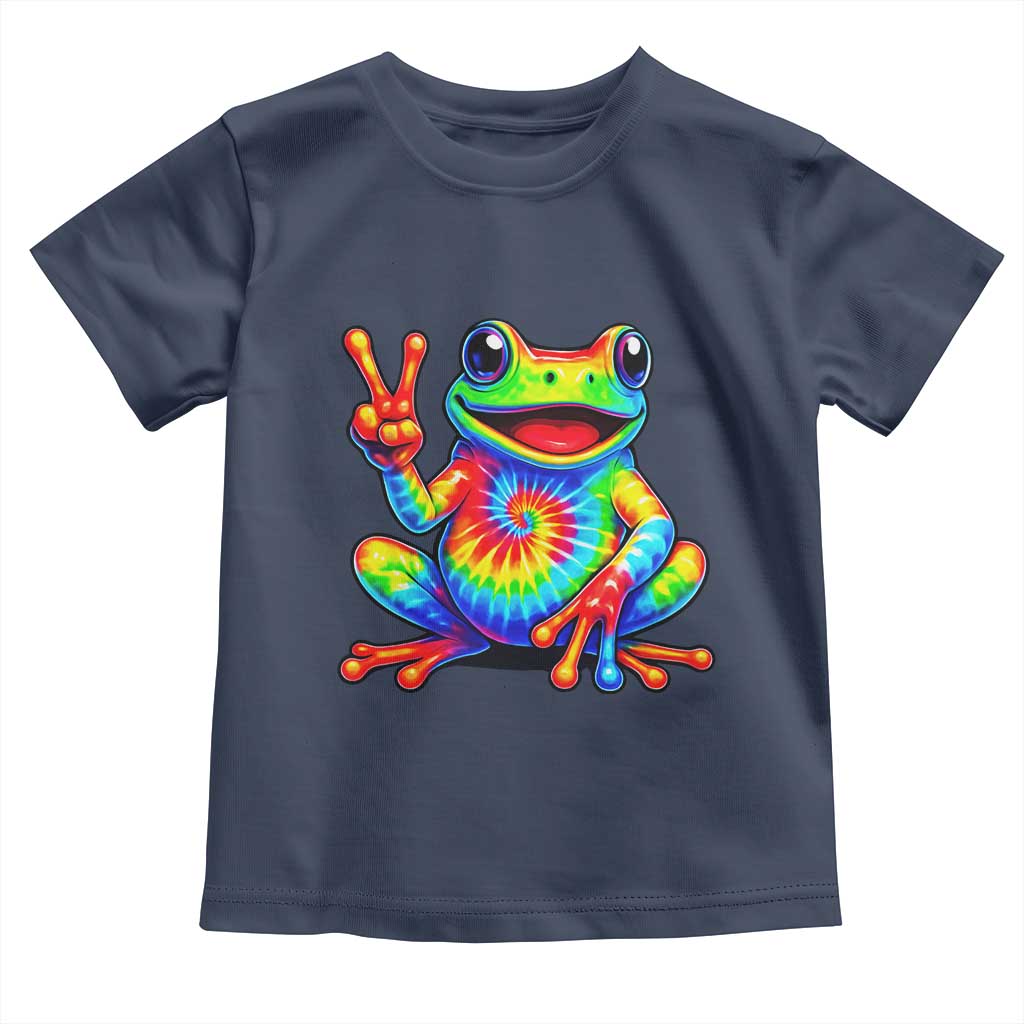 Tie-Dye Frog Peace Sign Hippie Toddler T Shirt Toad Trends Effect Printing - Wonder Print Shop