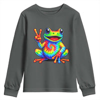 Tie-Dye Frog Peace Sign Hippie Youth Sweatshirt Toad Trends Effect Printing - Wonder Print Shop