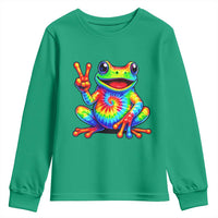 Tie-Dye Frog Peace Sign Hippie Youth Sweatshirt Toad Trends Effect Printing - Wonder Print Shop