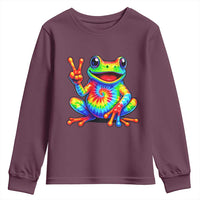 Tie-Dye Frog Peace Sign Hippie Youth Sweatshirt Toad Trends Effect Printing - Wonder Print Shop