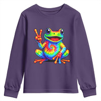 Tie-Dye Frog Peace Sign Hippie Youth Sweatshirt Toad Trends Effect Printing - Wonder Print Shop