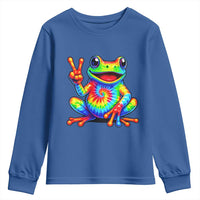 Tie-Dye Frog Peace Sign Hippie Youth Sweatshirt Toad Trends Effect Printing - Wonder Print Shop