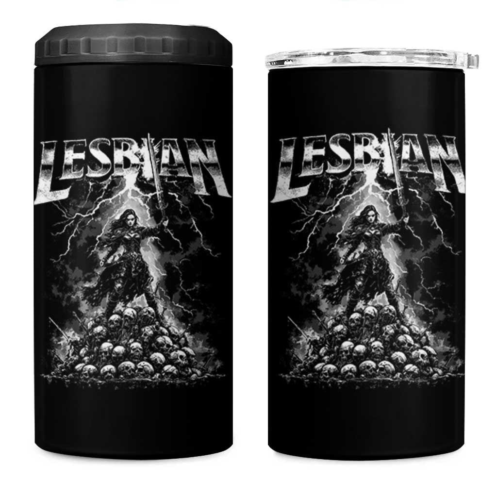 Lesbian 4 in 1 Can Cooler Tumbler Funny Meme Dark Fantasy