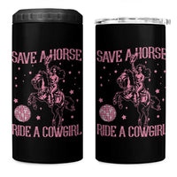 Save A Horse Ride A Cowgirl 4 in 1 Can Cooler Tumbler Subtle Lesbian Cowgirl Western LGBTQ Pride Month - Wonder Print Shop