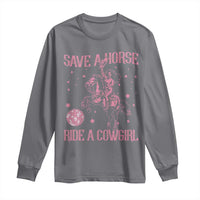 Save A Horse Ride A Cowgirl Long Sleeve Shirt Subtle Lesbian Cowgirl Western LGBTQ Pride Month - Wonder Print Shop