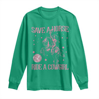 Save A Horse Ride A Cowgirl Long Sleeve Shirt Subtle Lesbian Cowgirl Western LGBTQ Pride Month - Wonder Print Shop