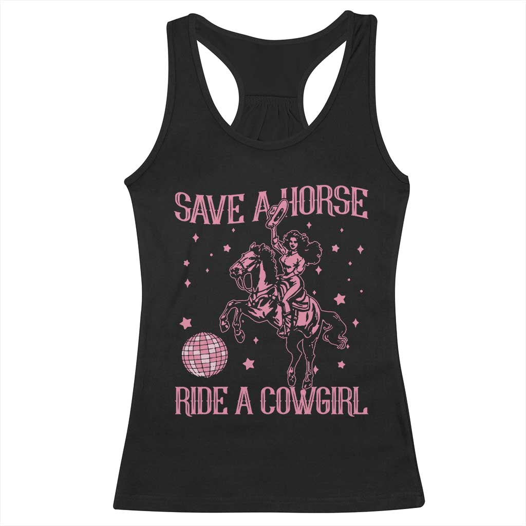 Save A Horse Ride A Cowgirl Racerback Tank Top Subtle Lesbian Cowgirl Western LGBTQ Pride Month - Wonder Print Shop