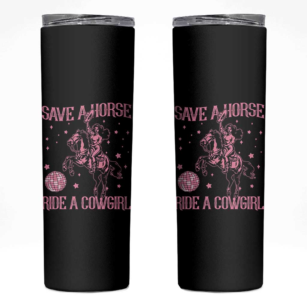 Save A Horse Ride A Cowgirl Skinny Tumbler Subtle Lesbian Cowgirl Western LGBTQ Pride Month - Wonder Print Shop