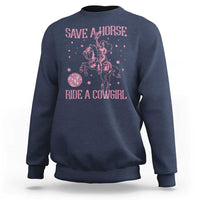 Save A Horse Ride A Cowgirl Sweatshirt Subtle Lesbian Cowgirl Western LGBTQ Pride Month - Wonder Print Shop