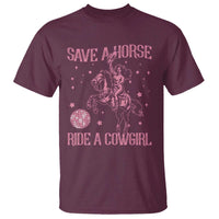 Save A Horse Ride A Cowgirl T Shirt Subtle Lesbian Cowgirl Western LGBTQ Pride Month - Wonder Print Shop
