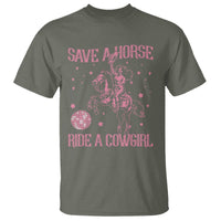 Save A Horse Ride A Cowgirl T Shirt Subtle Lesbian Cowgirl Western LGBTQ Pride Month - Wonder Print Shop