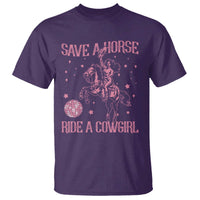 Save A Horse Ride A Cowgirl T Shirt Subtle Lesbian Cowgirl Western LGBTQ Pride Month - Wonder Print Shop