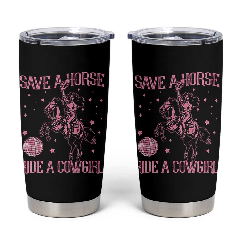 Save A Horse Ride A Cowgirl Tumbler Cup Subtle Lesbian Cowgirl Western LGBTQ Pride Month - Wonder Print Shop