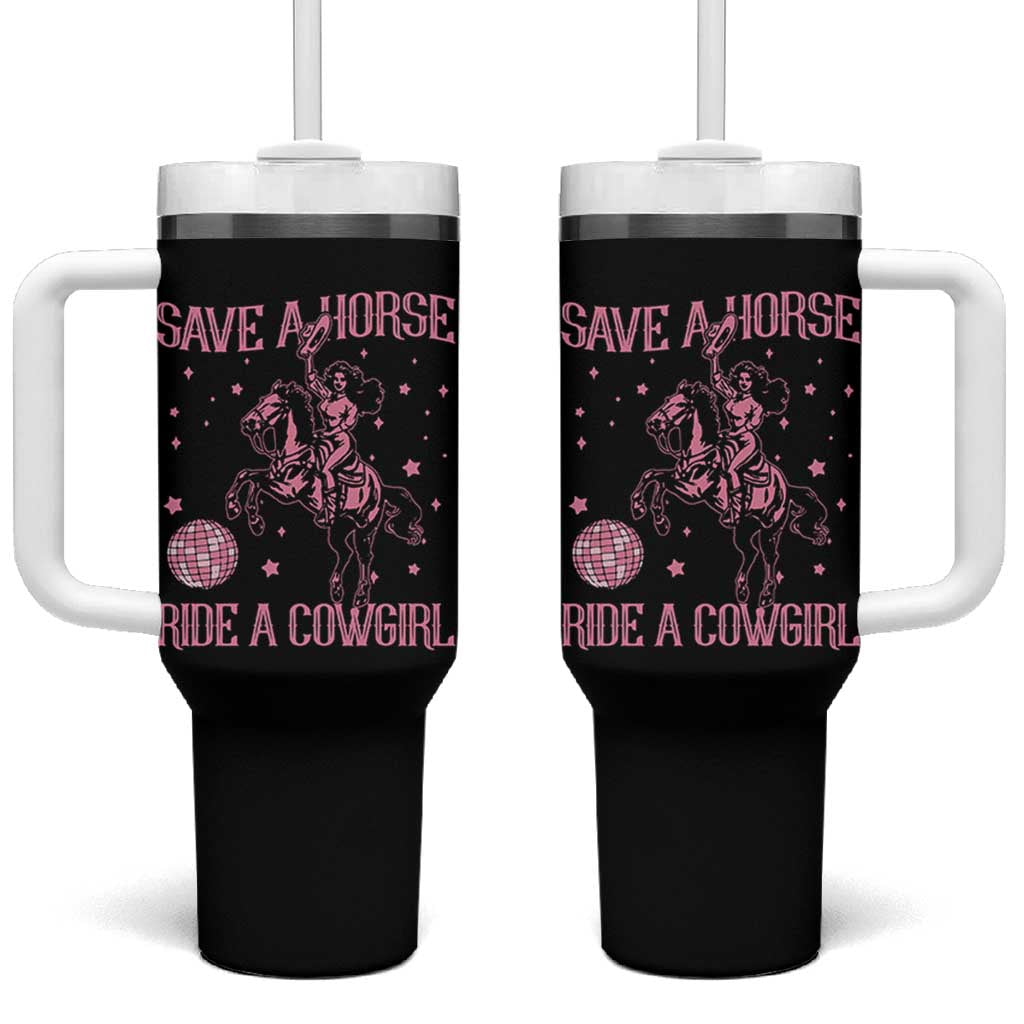 Save A Horse Ride A Cowgirl Tumbler With Handle Subtle Lesbian Cowgirl Western LGBTQ Pride Month - Wonder Print Shop