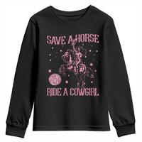 Save A Horse Ride A Cowgirl Youth Sweatshirt Subtle Lesbian Cowgirl Western LGBTQ Pride Month - Wonder Print Shop