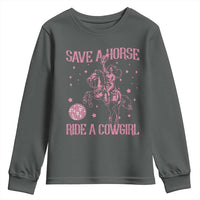 Save A Horse Ride A Cowgirl Youth Sweatshirt Subtle Lesbian Cowgirl Western LGBTQ Pride Month - Wonder Print Shop