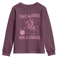 Save A Horse Ride A Cowgirl Youth Sweatshirt Subtle Lesbian Cowgirl Western LGBTQ Pride Month - Wonder Print Shop