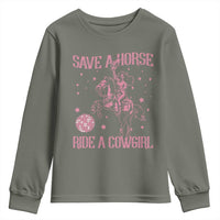 Save A Horse Ride A Cowgirl Youth Sweatshirt Subtle Lesbian Cowgirl Western LGBTQ Pride Month - Wonder Print Shop