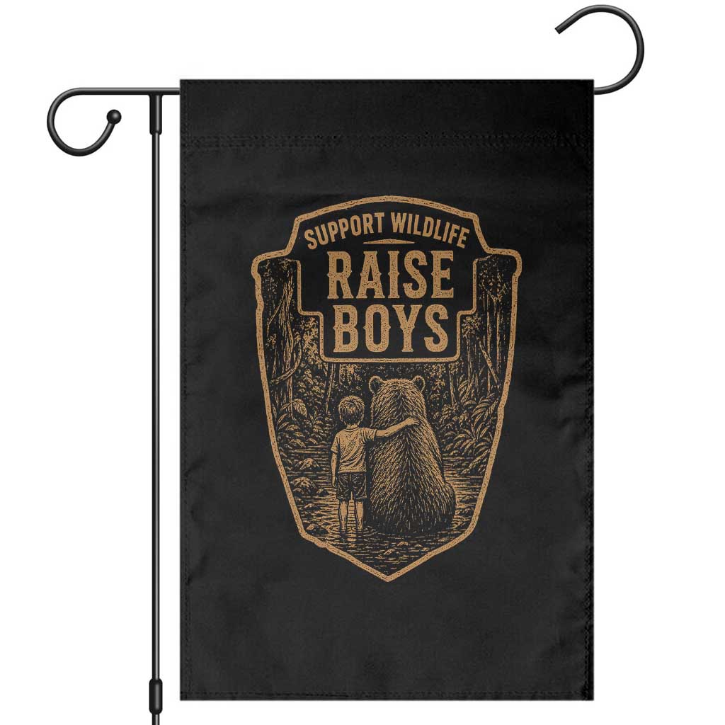 Support Wildlife Raise Boys Garden Flag Funny Mama Bear Outdoor Family Nature Lover Gift